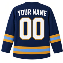 Load image into Gallery viewer, Buenos Aires Original Hockey Jersey in Navy, back view with your name and number