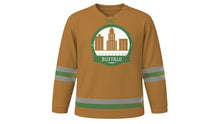Load image into Gallery viewer, Buffalo Original Hockey Jersey in Deco Bronze, front view – custom name and number