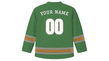Load image into Gallery viewer, Buffalo Original Hockey Jersey in Erie Canal Green, back view with your name and number