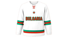 Load image into Gallery viewer, Bulgaria Original Hockey Jersey in White, front view – custom name and number