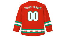 Load image into Gallery viewer, Bulgarian Liberation Day Original Hockey Jersey in Red, back view with your name and number
