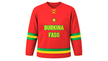 Load image into Gallery viewer, Burkina Faso Original Hockey Jersey in Red, front view – custom name and number