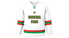 Load image into Gallery viewer, Burkina Faso Original Hockey Jersey in White, front view – custom name and number