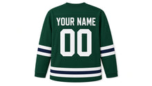 Load image into Gallery viewer, Burns Night Original Hockey Jersey in Green, back view with your name and number