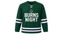 Load image into Gallery viewer, Burns Night Original Hockey Jersey in Green, front view – custom name and number