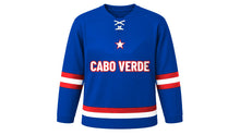 Load image into Gallery viewer, Cabo Verde Original Hockey Jersey in Blue, front view – custom name and number