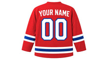 Load image into Gallery viewer, Cabo Verde Original Hockey Jersey in Red, back view with your name and number
