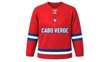 Load image into Gallery viewer, Cabo Verde Original Hockey Jersey in Red, front view – custom name and number