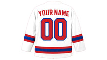 Load image into Gallery viewer, Cabo Verde Original Hockey Jersey in White, back view with your name and number