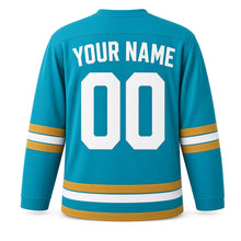 Load image into Gallery viewer, Cairo Original Hockey Jersey in Turquoise, back view with your name and number