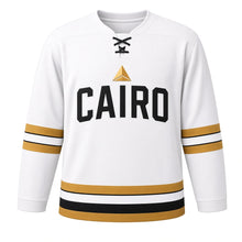 Load image into Gallery viewer, Cairo Original Hockey Jersey in White, front view – custom name and number