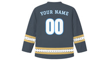 Load image into Gallery viewer, Calgary Original Hockey Jersey in Rocky Slate, back view with your name and number