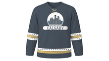 Load image into Gallery viewer, Calgary Original Hockey Jersey in Rocky Slate, front view – custom name and number