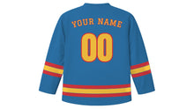 Load image into Gallery viewer, Cali Original Hockey Jersey in Cali River Blue, back view with your name and number