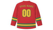 Load image into Gallery viewer, Cali Original Hockey Jersey in Salsa Red, back view with your name and number