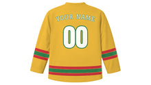 Load image into Gallery viewer, Cali Original Hockey Jersey in Valley Gold, back view with your name and number