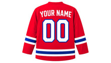 Load image into Gallery viewer, Cambodia Original Hockey Jersey in Red, back view with your name and number