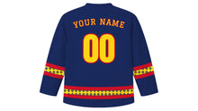 Load image into Gallery viewer, Cameroon National Day Original Hockey Jersey in Ndop Indigo, back view with your name and number