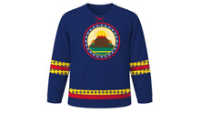 Load image into Gallery viewer, Cameroon National Day Original Hockey Jersey in Ndop Indigo, front view – custom name and number