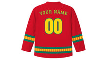 Load image into Gallery viewer, Cameroon National Day Original Hockey Jersey in Unity Red, back view with your name and number