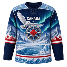 Load image into Gallery viewer, Canada Patriotic Arctic Polar Frontier Original Hockey Jersey in Polar Night Navy, front view – custom name and number