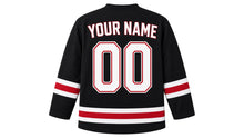 Load image into Gallery viewer, Canada Original Hockey Jersey in Black, back view with your name and number
