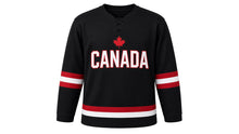 Load image into Gallery viewer, Canada Original Hockey Jersey in Black, front view – custom name and number