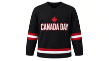 Load image into Gallery viewer, Canada Day Original Hockey Jersey in Black, front view – custom name and number