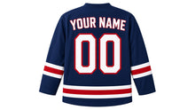 Load image into Gallery viewer, Canada Day Original Hockey Jersey in Navy, back view with your name and number