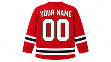 Load image into Gallery viewer, Canada Original Hockey Jersey in Red, back view with your name and number