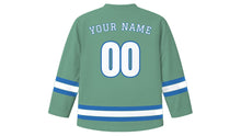 Load image into Gallery viewer, Canberra Original Hockey Jersey in Eucalyptus Green, back view with your name and number