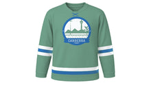 Load image into Gallery viewer, Canberra Original Hockey Jersey in Eucalyptus Green, front view – custom name and number