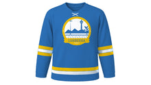 Load image into Gallery viewer, Canberra Original Hockey Jersey in Lake Blue, front view – custom name and number