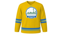 Load image into Gallery viewer, Canberra Original Hockey Jersey in Wattle Gold, front view – custom name and number
