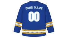 Load image into Gallery viewer, Candelaria Day Original Hockey Jersey in Royal Blue, back view with your name and number