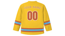 Load image into Gallery viewer, Caracas Original Hockey Jersey in Macaw Yellow, back view with your name and number
