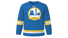 Load image into Gallery viewer, Cardiff Original Hockey Jersey in Bay Blue, front view – custom name and number