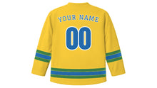 Load image into Gallery viewer, Cardiff Original Hockey Jersey in Daffodil Yellow, back view with your name and number