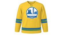 Load image into Gallery viewer, Cardiff Original Hockey Jersey in Daffodil Yellow, front view – custom name and number