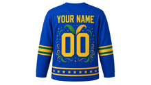 Load image into Gallery viewer, Carnival Original Hockey Jersey in Blue, back view with your name and number