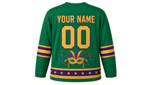 Load image into Gallery viewer, Carnival Original Hockey Jersey in Green, back view with your name and number