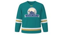 Load image into Gallery viewer, Casablanca Original Hockey Jersey in Atlantic Teal, front view – custom name and number