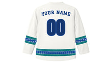 Load image into Gallery viewer, Casablanca Original Hockey Jersey in Whitewash, back view with your name and number