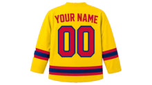 Load image into Gallery viewer, Chad Original Hockey Jersey in Gold, back view with your name and number