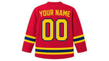 Load image into Gallery viewer, Chad Original Hockey Jersey in Red, back view with your name and number