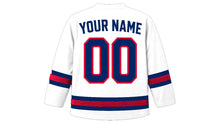Load image into Gallery viewer, Chad Original Hockey Jersey in White, back view with your name and number