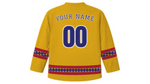 Load image into Gallery viewer, Chakri Day Original Hockey Jersey in Gold, back view with your name and number