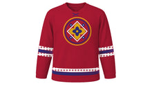 Load image into Gallery viewer, Chakri Day Original Hockey Jersey in Red, front view – custom name and number