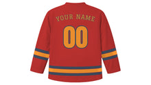 Load image into Gallery viewer, Changsha Original Hockey Jersey in Maple Pavilion Red, back view with your name and number