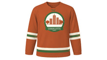 Load image into Gallery viewer, Charlotte Original Hockey Jersey in Piedmont Clay, front view – custom name and number
